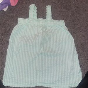 Mint Green Striped Sleeveless Top